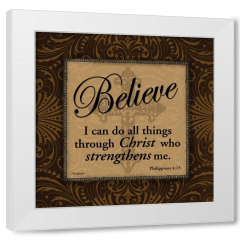 Believe White Modern Wood Framed Art Print by Williams, Todd
