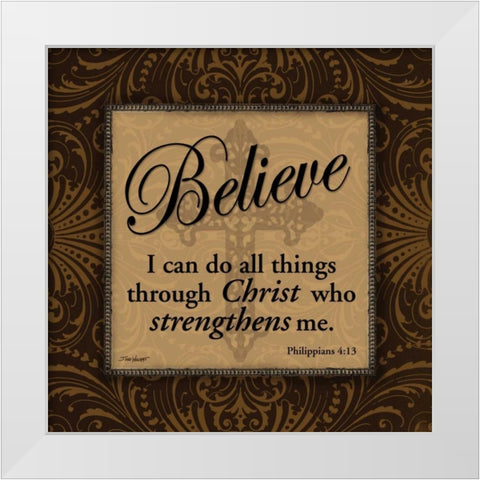 Believe White Modern Wood Framed Art Print by Williams, Todd