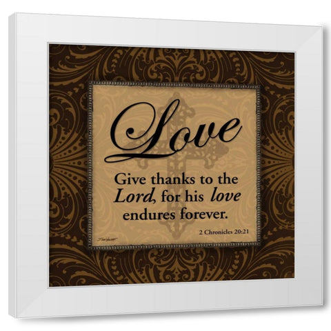 Love White Modern Wood Framed Art Print by Williams, Todd