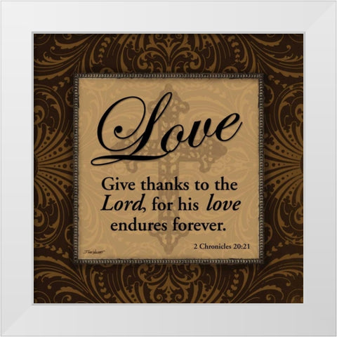 Love White Modern Wood Framed Art Print by Williams, Todd