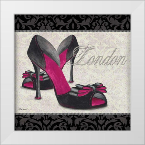 Pink Shoes Square I White Modern Wood Framed Art Print by Williams, Todd