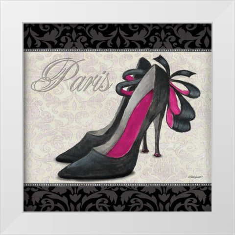 Pink Shoes Square II White Modern Wood Framed Art Print by Williams, Todd