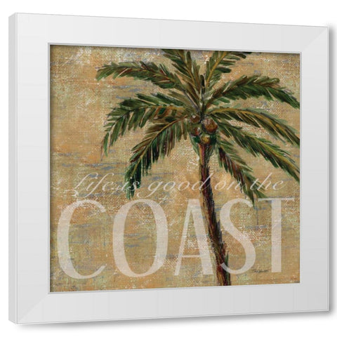 Coastal Palm White Modern Wood Framed Art Print by Williams, Todd