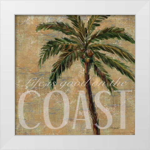 Coastal Palm White Modern Wood Framed Art Print by Williams, Todd