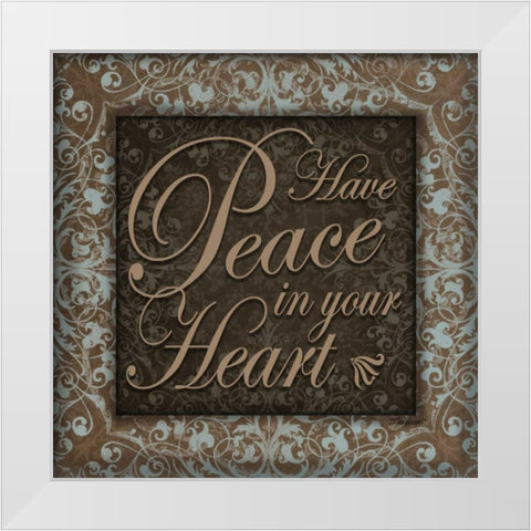 Have Peace White Modern Wood Framed Art Print by Williams, Todd
