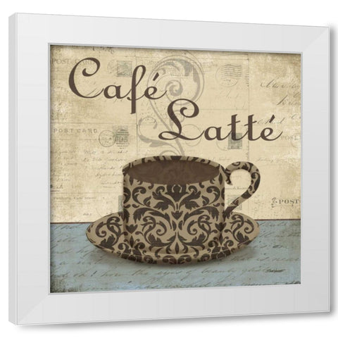Cafe Latte White Modern Wood Framed Art Print by Williams, Todd