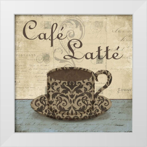 Cafe Latte White Modern Wood Framed Art Print by Williams, Todd