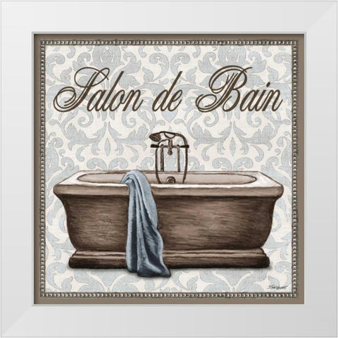 Salon de Bain Square White Modern Wood Framed Art Print by Williams, Todd