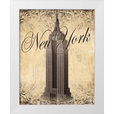 New York White Modern Wood Framed Art Print by Williams, Todd