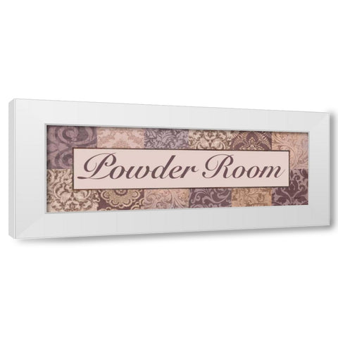 Powder Room Purple White Modern Wood Framed Art Print by Williams, Todd