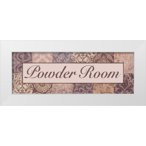 Powder Room Purple White Modern Wood Framed Art Print by Williams, Todd