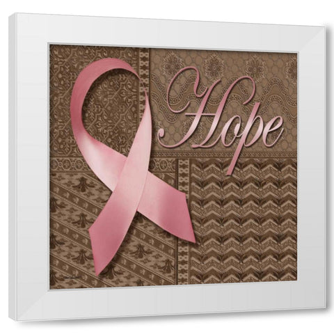 Hope Ribbon White Modern Wood Framed Art Print by Williams, Todd