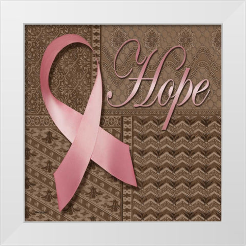 Hope Ribbon White Modern Wood Framed Art Print by Williams, Todd