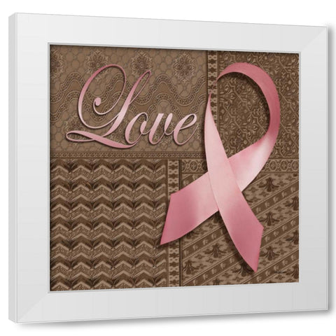 Love Ribbon White Modern Wood Framed Art Print by Williams, Todd