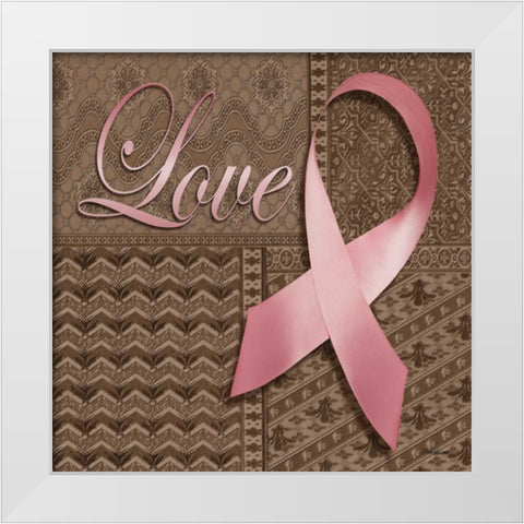 Love Ribbon White Modern Wood Framed Art Print by Williams, Todd