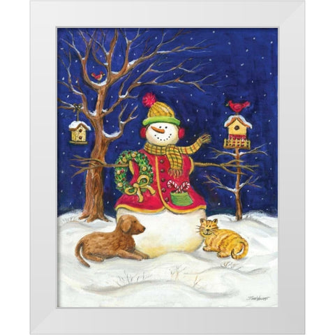 Snowman and Friends White Modern Wood Framed Art Print by Williams, Todd