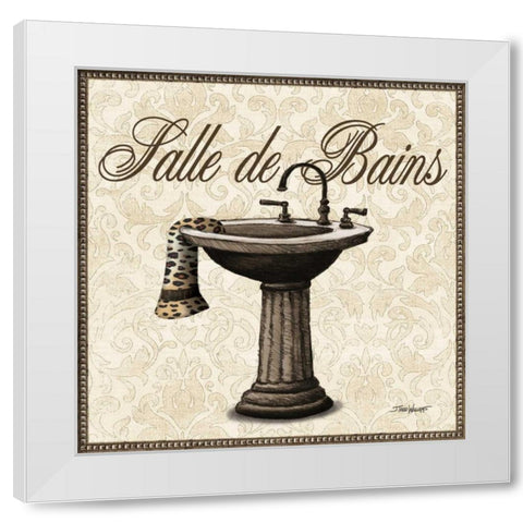 Leopard Bath II White Modern Wood Framed Art Print by Williams, Todd