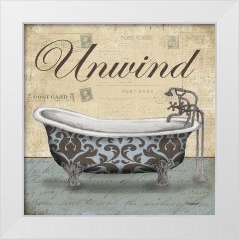 Unwind Tub White Modern Wood Framed Art Print by Williams, Todd