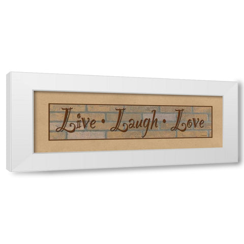 Live Laugh Love White Modern Wood Framed Art Print by Williams, Todd