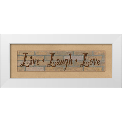 Live Laugh Love White Modern Wood Framed Art Print by Williams, Todd