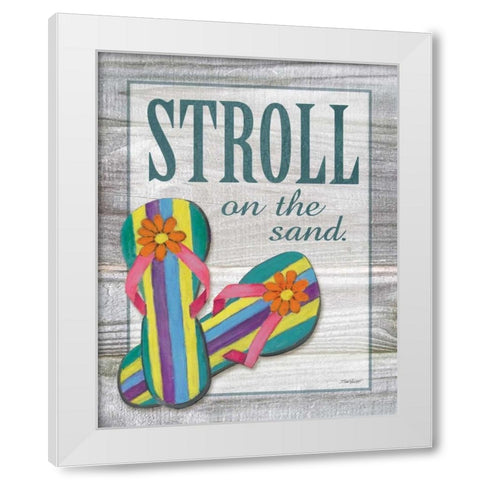 Stroll on the Sand White Modern Wood Framed Art Print by Williams, Todd