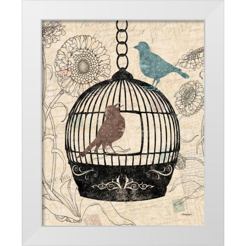 Birds and Blooms I White Modern Wood Framed Art Print by Williams, Todd