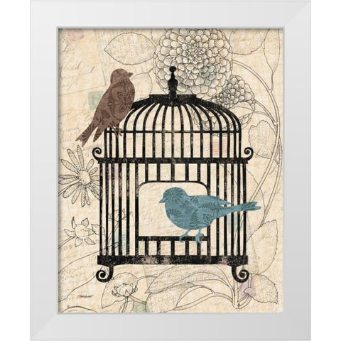 Birds and Blooms II White Modern Wood Framed Art Print by Williams, Todd
