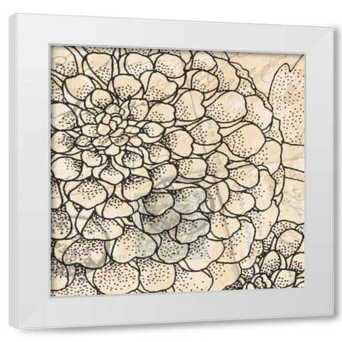 Vintage Dahlias II White Modern Wood Framed Art Print by Williams, Todd