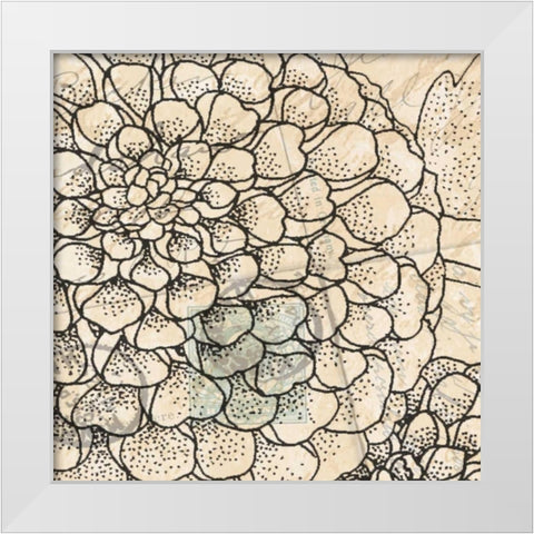 Vintage Dahlias II White Modern Wood Framed Art Print by Williams, Todd