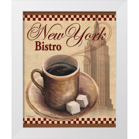 New York Bistro White Modern Wood Framed Art Print by Williams, Todd