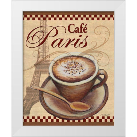 Paris Cafe White Modern Wood Framed Art Print by Williams, Todd