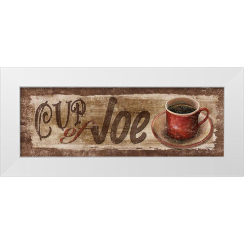 Cup of Joe White Modern Wood Framed Art Print by Williams, Todd