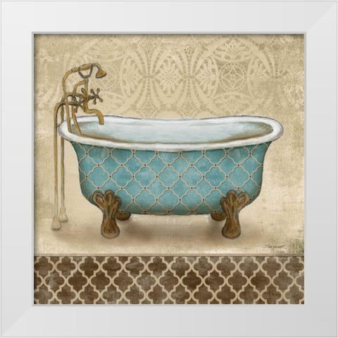 Lattice Bath II White Modern Wood Framed Art Print by Williams, Todd
