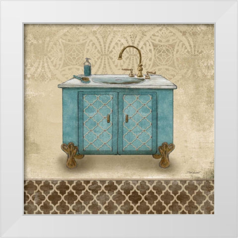 Lattice Bath III White Modern Wood Framed Art Print by Williams, Todd