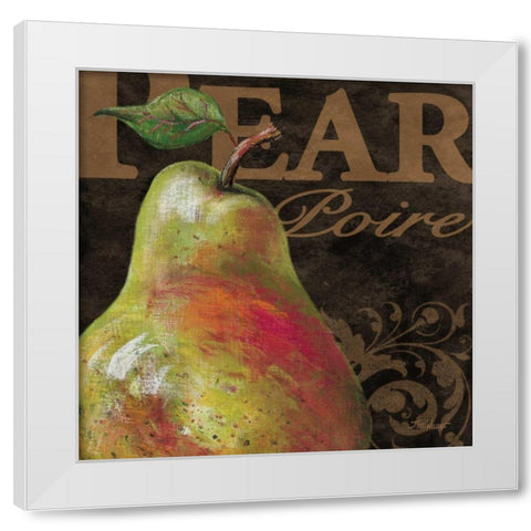 French Fruit Pear White Modern Wood Framed Art Print by Williams, Todd