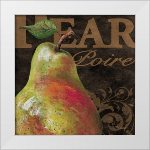French Fruit Pear White Modern Wood Framed Art Print by Williams, Todd