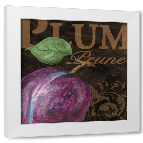 French Fruit Plum White Modern Wood Framed Art Print by Williams, Todd