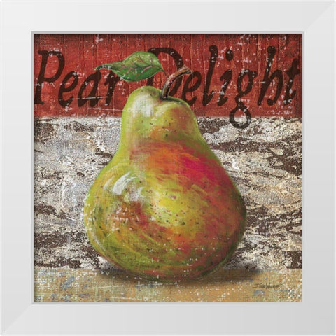 Pear Delight White Modern Wood Framed Art Print by Williams, Todd