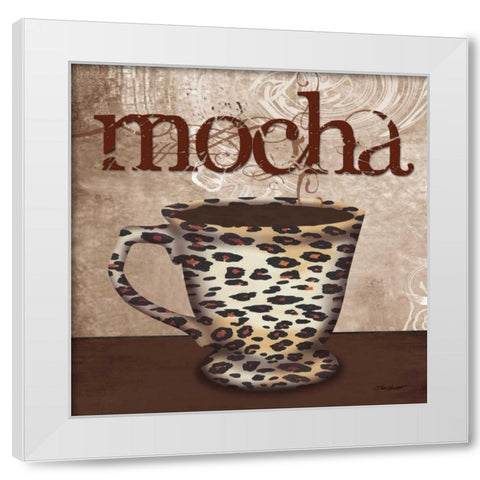 Leopard Cafe White Modern Wood Framed Art Print by Williams, Todd