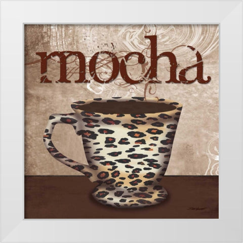 Leopard Cafe White Modern Wood Framed Art Print by Williams, Todd