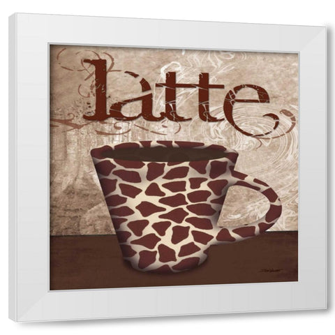 Giraffe Cafe White Modern Wood Framed Art Print by Williams, Todd