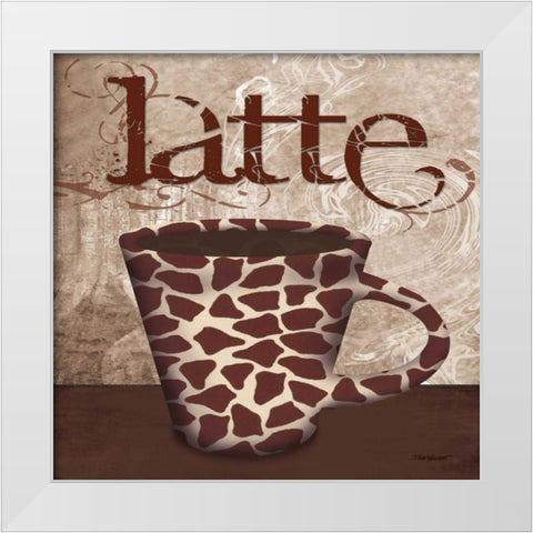 Giraffe Cafe White Modern Wood Framed Art Print by Williams, Todd