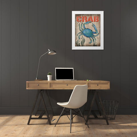 Crab White Modern Wood Framed Art Print by Williams, Todd
