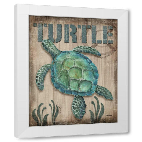 Turtle White Modern Wood Framed Art Print by Williams, Todd