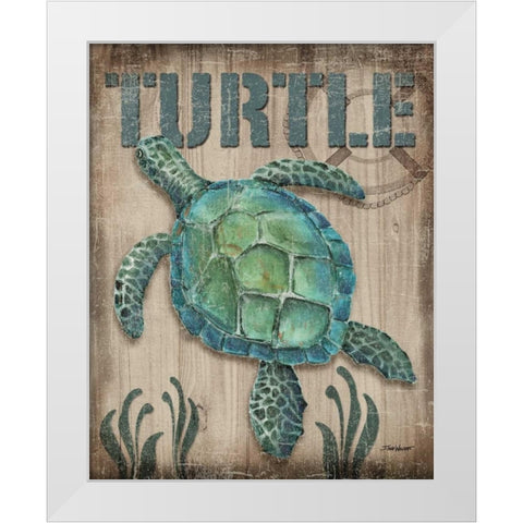 Turtle White Modern Wood Framed Art Print by Williams, Todd