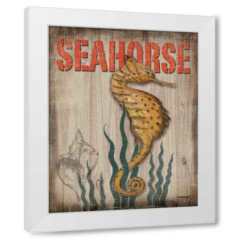 Seahorse White Modern Wood Framed Art Print by Williams, Todd