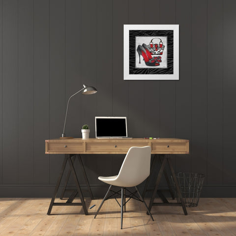 Zebra Fashion I White Modern Wood Framed Art Print by Williams, Todd