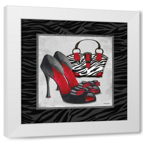 Zebra Fashion I White Modern Wood Framed Art Print by Williams, Todd