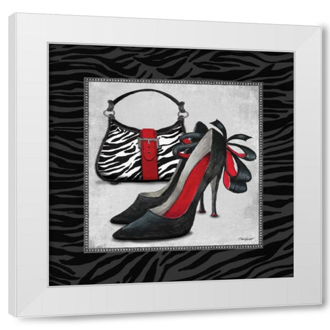 Zebra Fashion II White Modern Wood Framed Art Print by Williams, Todd