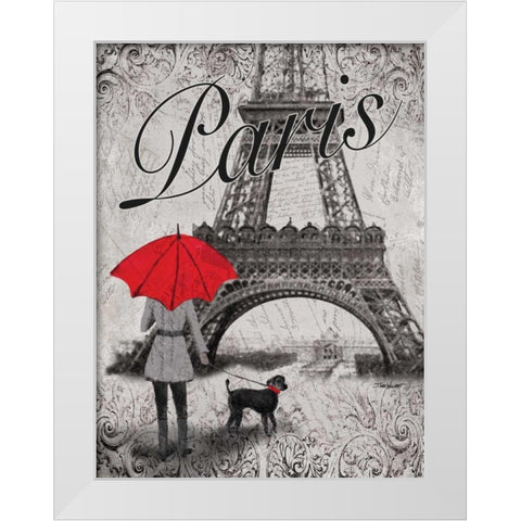 Strolling Paris II White Modern Wood Framed Art Print by Williams, Todd